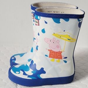 Hunter Pull On Muddy Puddle Waterproof Rain Boots Peppa Pig Kids Size 8 Unisex